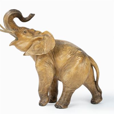 Scultura in Terracotta Raffigurante Elefante, Secolo XX