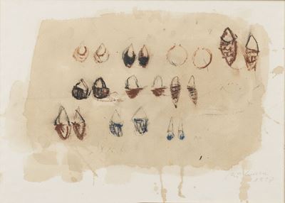 Senza titolo (gioielli), tecnica mista su carta
