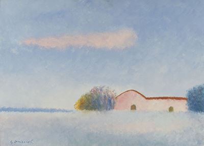 Paesaggio a Fregene, olio su cartone