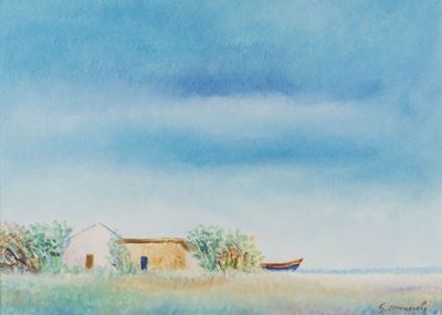 Fregene, olio su cartone