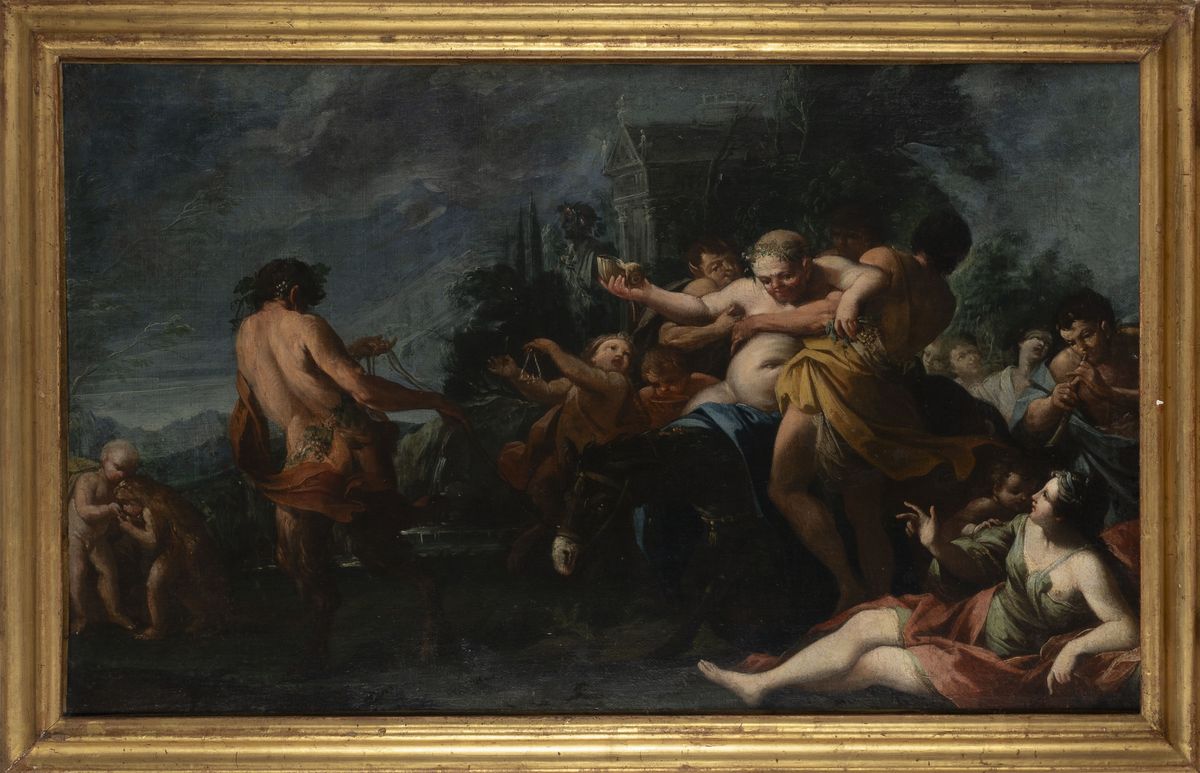 Scuola Veneta, Secolo XVII - Sileno ebbro, olio su tela