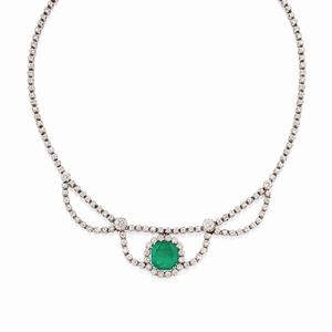  - Collana con smeraldo