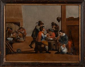 Interior of an inn with players