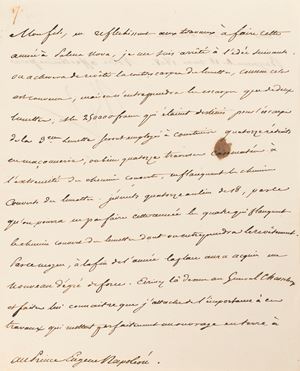 Letter from Napoleon Bonaparte to Prince Eugene