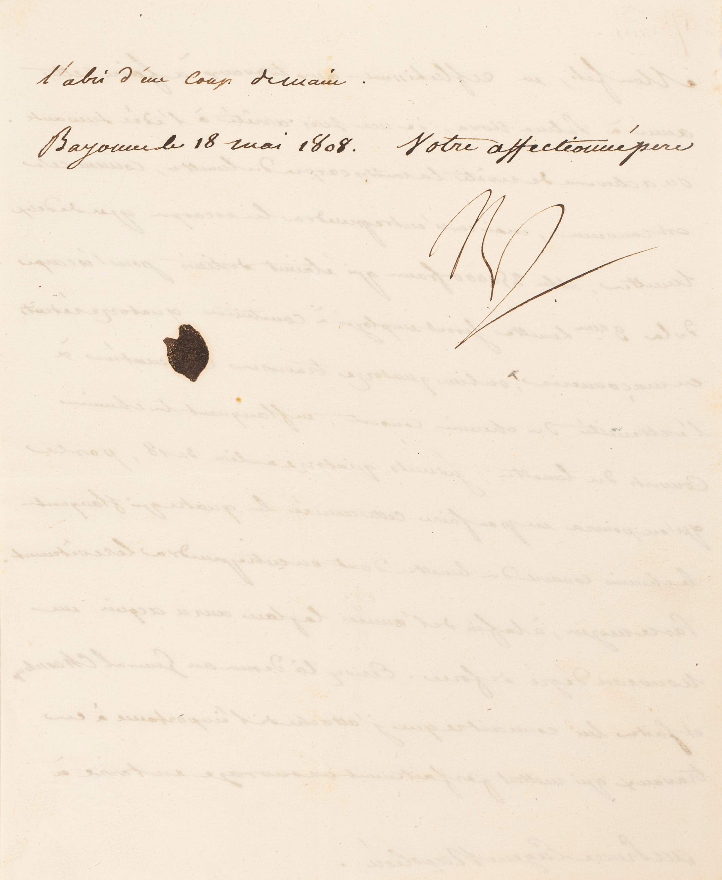 Lettera di Napoleone Bonaparte al Principe Eugenio