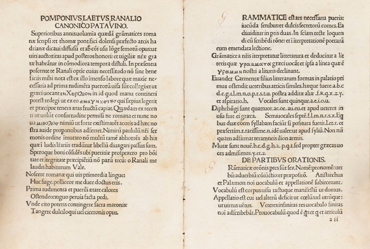 Pomponio Leto - Grammaticae Compendium