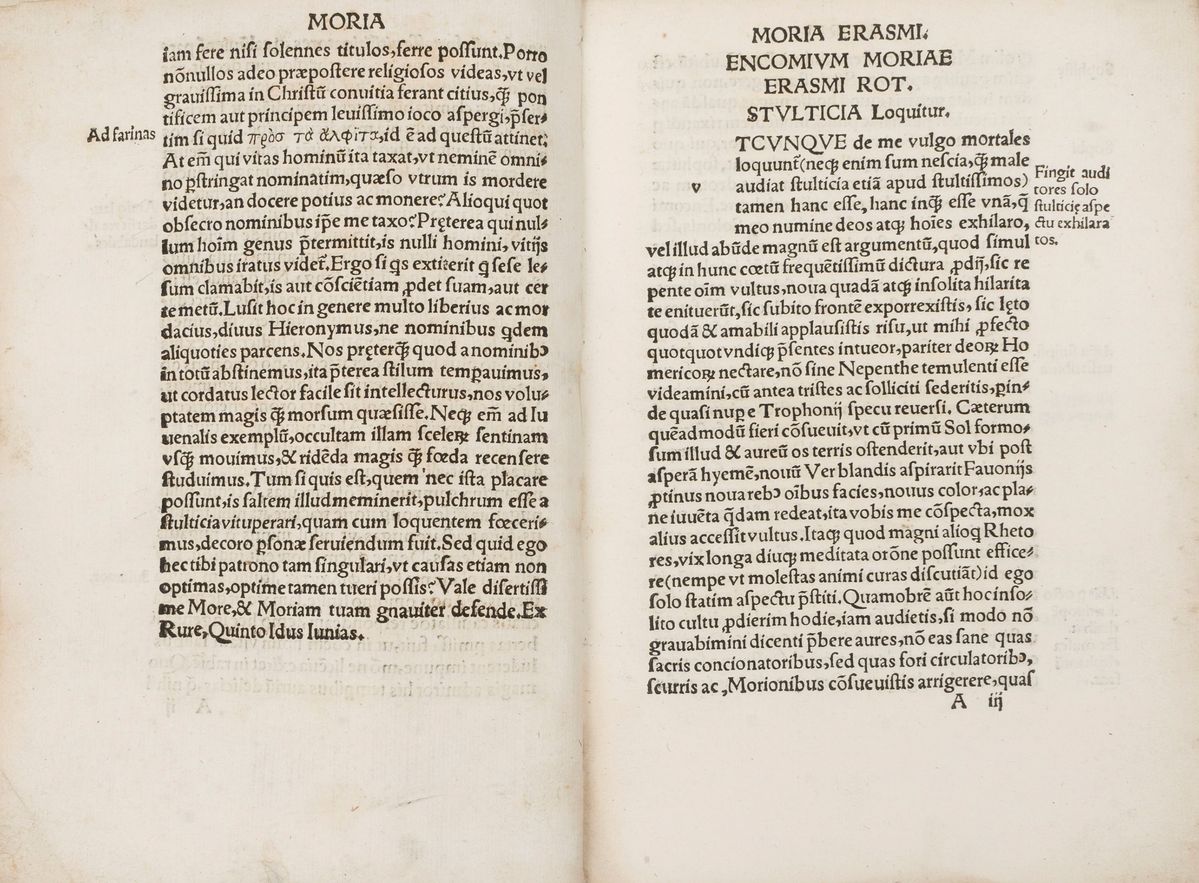 Erasmo da Rotterdam [erasmus, Desiderio] - Morum Encomiae [elogio della Follia]