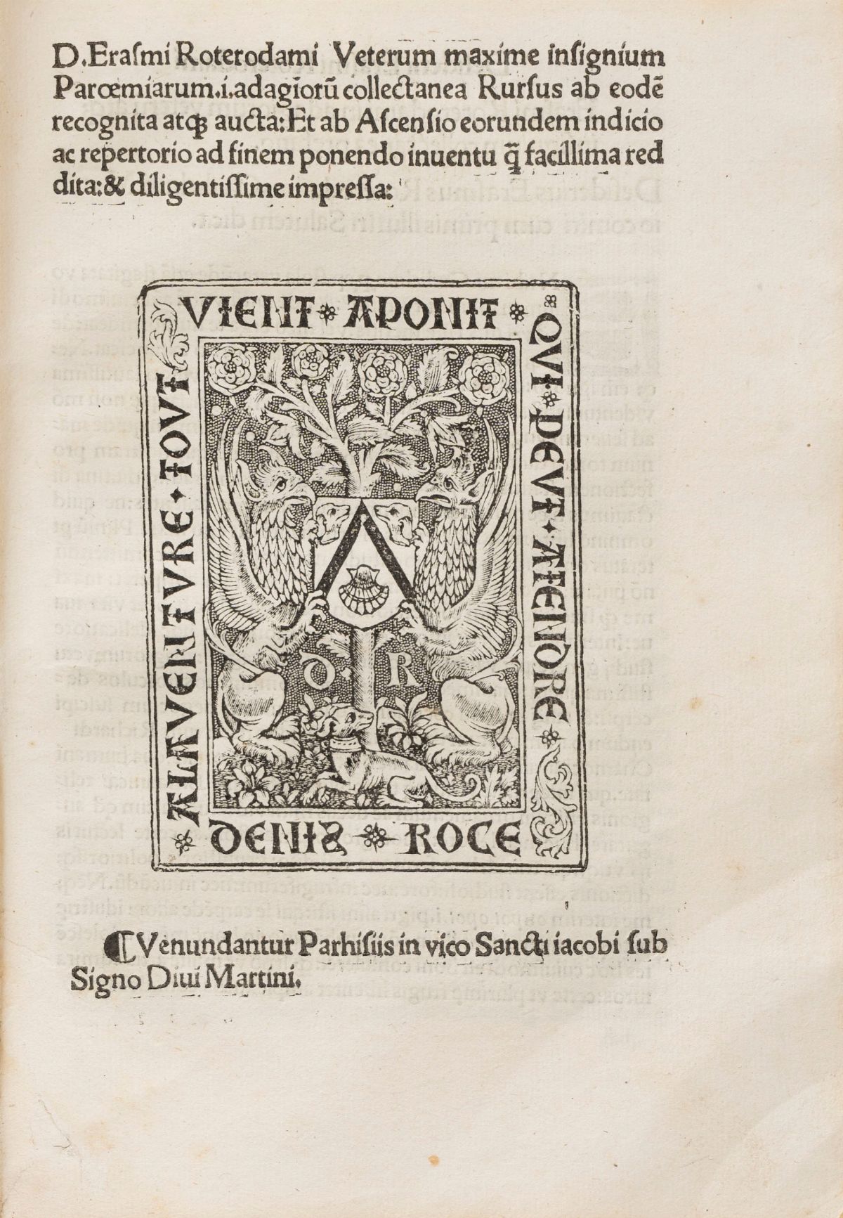 Erasmo da Rotterdam [erasmus, Desiderio] - [adagia] Veterum Maxime Insignium Paroemiarum. I. adag...