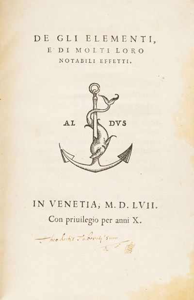 De gli Elementi, e di Molti Loro Notabili Effetti