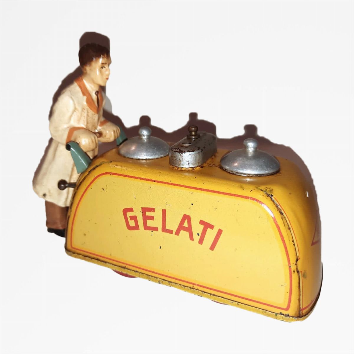Ingap - Gelataio, giocattolo in latta litografata con personaggio in pasta, carica a molla, 1937