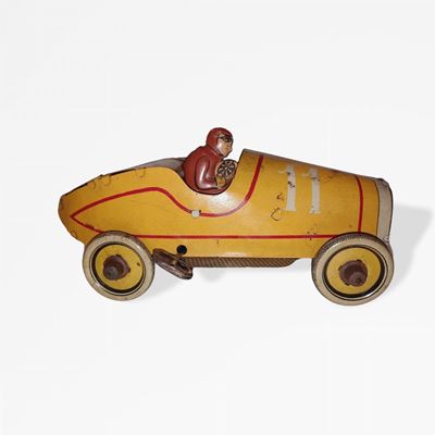 Auto modello Italia Fiat, giocattolo in latta litografata, 1923