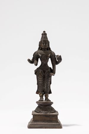 A bronze scultpure of a deity. India, 19th c.