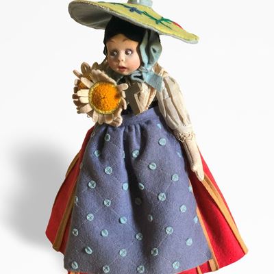 Mascotte in panno anni '30, altezza 22 cm