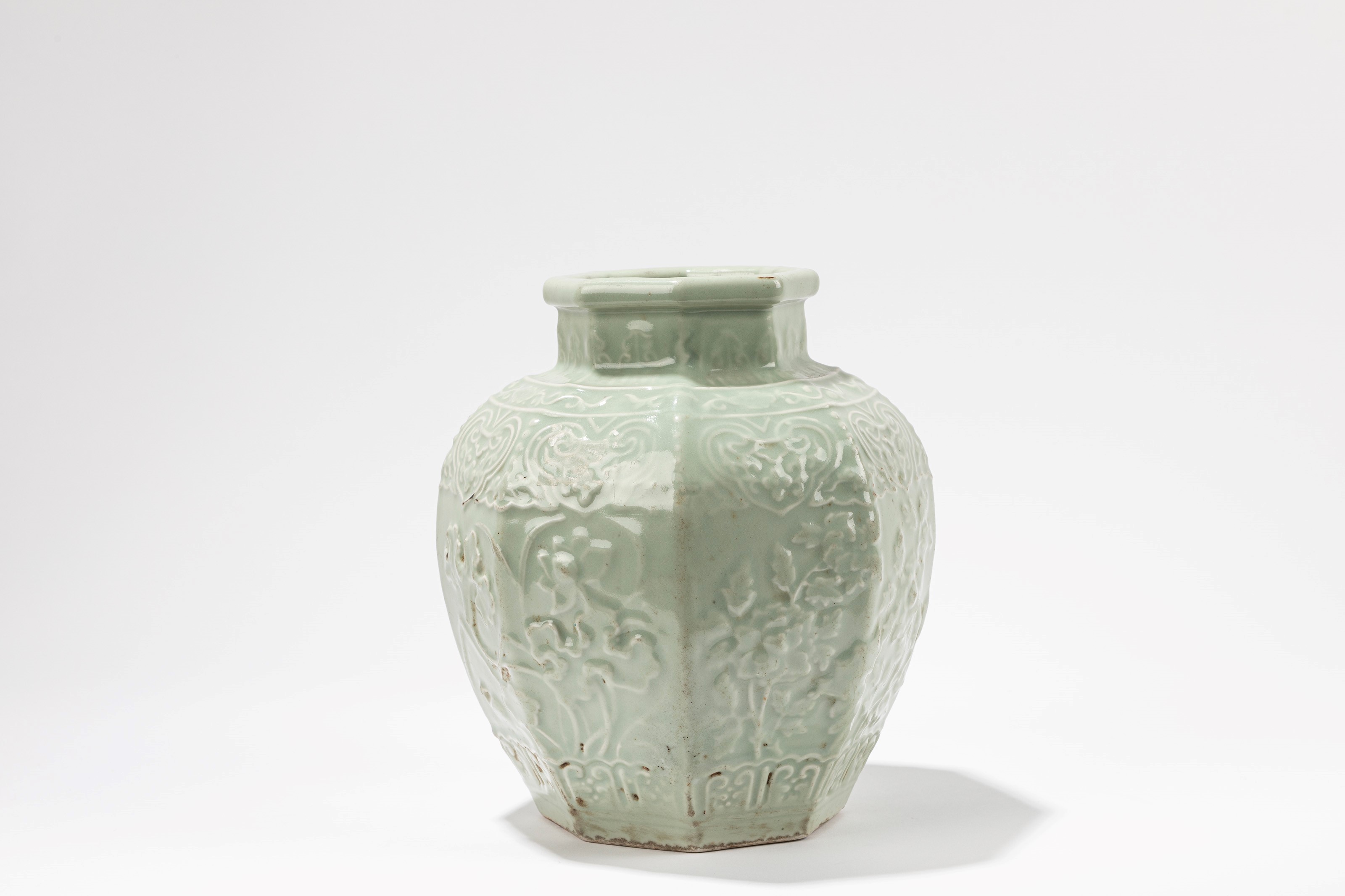 Vaso in porcellana celadon, Cina, dinastia Qing, XIX secolo