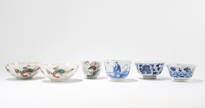 Set di sei ciotoline in porcellana, Cina, XIX/XX secolo