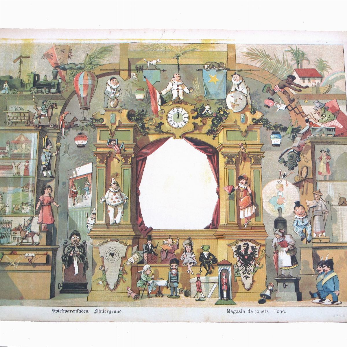 Teatro con fondali, legno e carta, fine '800