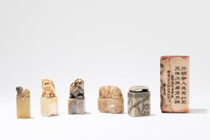 LOTTO COMPOSTO DA SEI SIGILLI IN PIETRA DURA