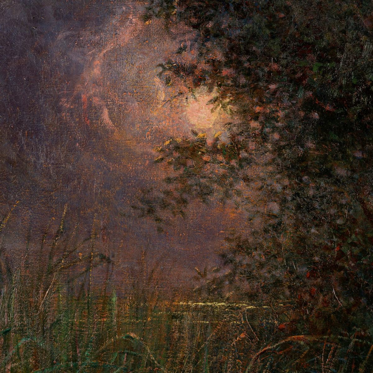 Plinio Nomellini - Fenicotteri tra i Falaschi - Luna D'ottobre