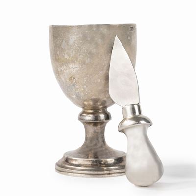 Bicchiere e Taglia Formaggio in Argento