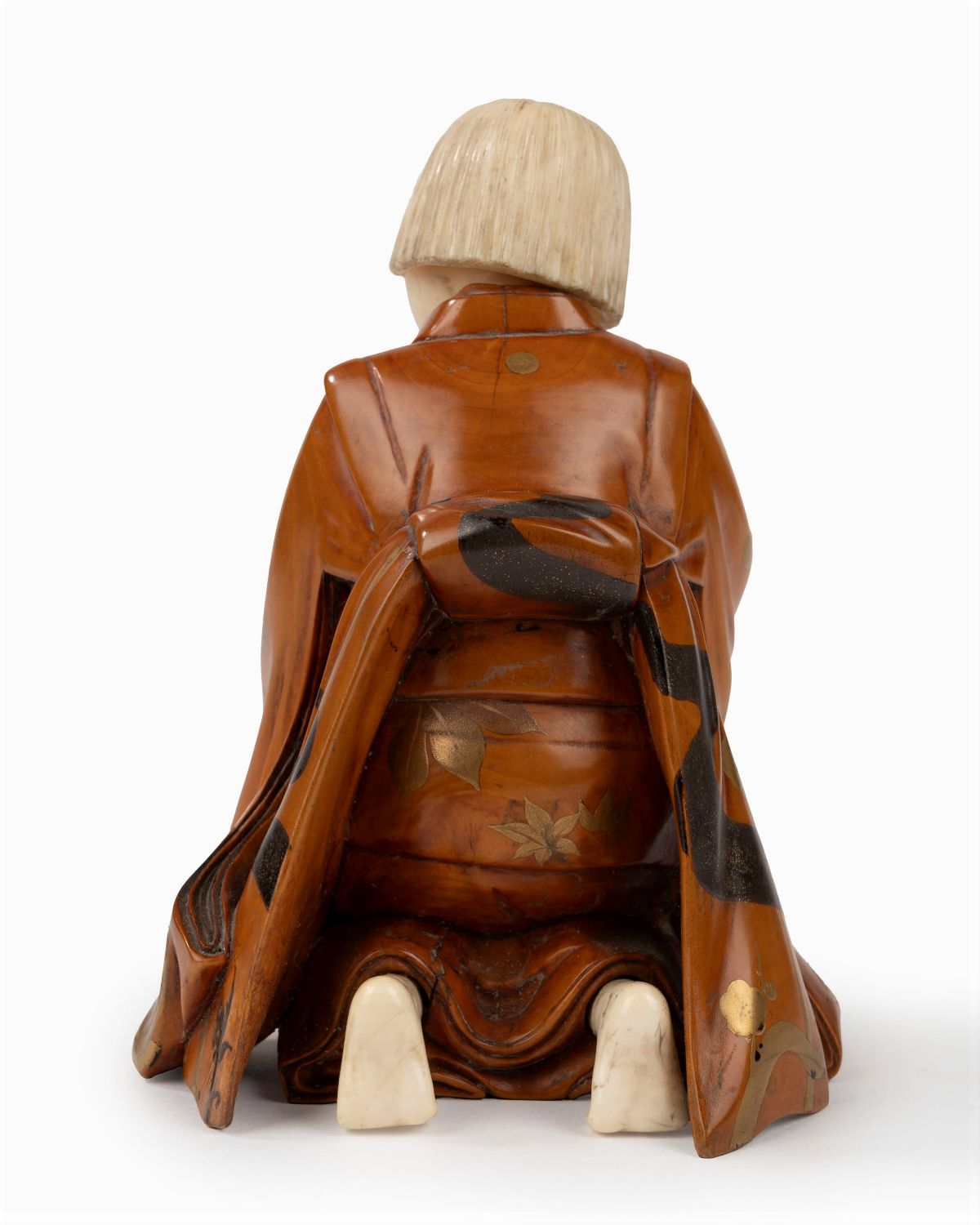 Okimono in legno e avorio, Giappone, periodo Meiji (1868-1912)