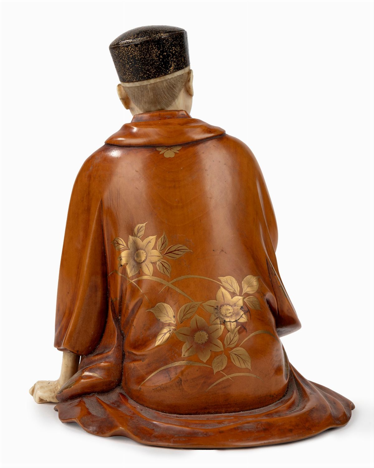 Okimono in legno e avorio, Giappone, periodo Meiji (1868-1912)