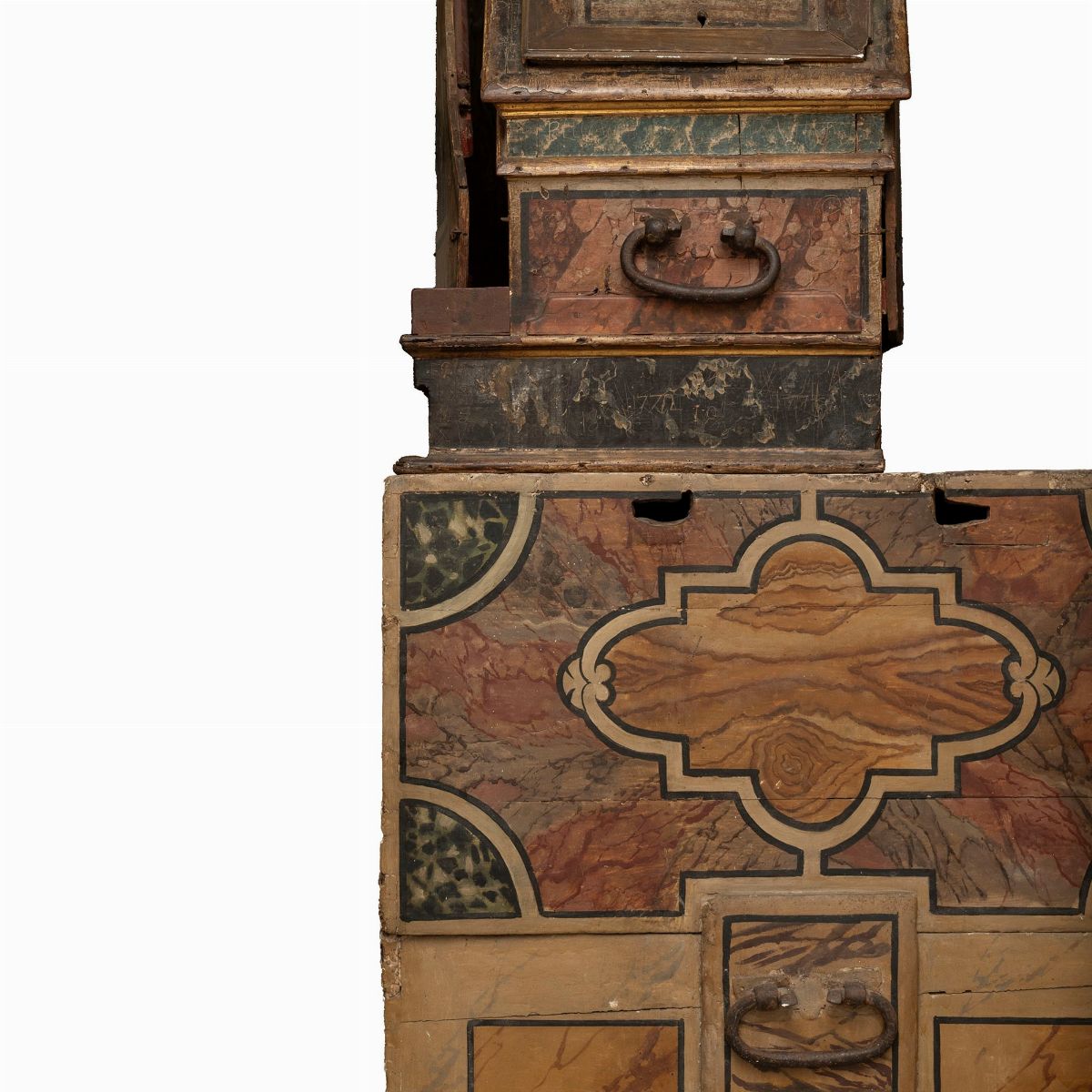 Organo in Legno Dipinto a Finto Marmo con Decorazione a Grottesche, Secolo XVIII