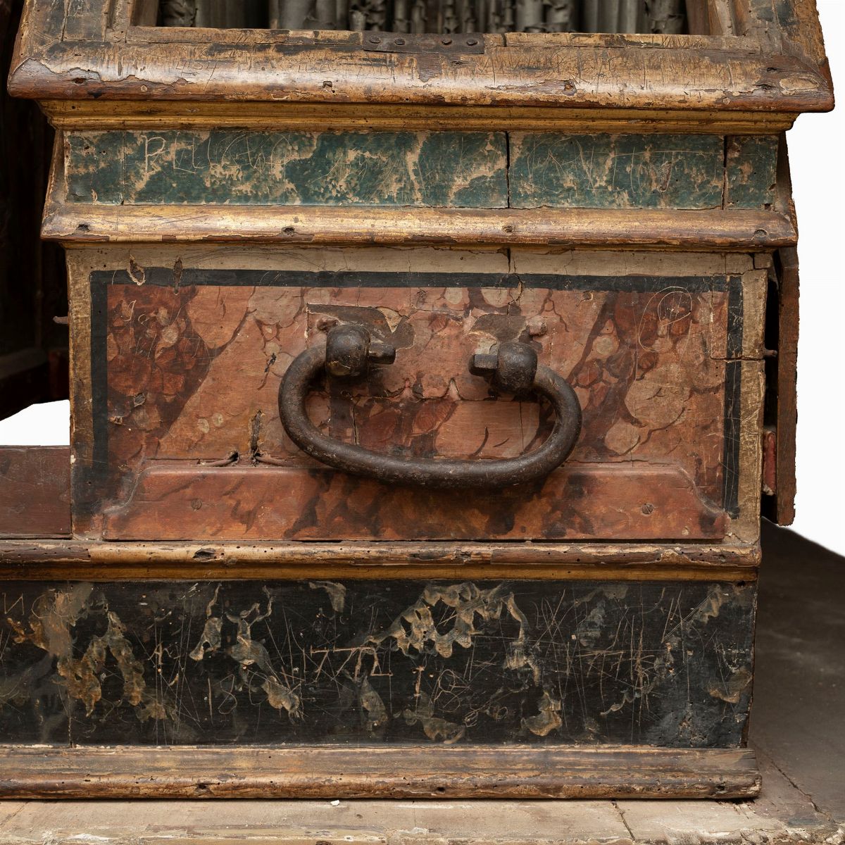 Organo in Legno Dipinto a Finto Marmo con Decorazione a Grottesche, Secolo XVIII