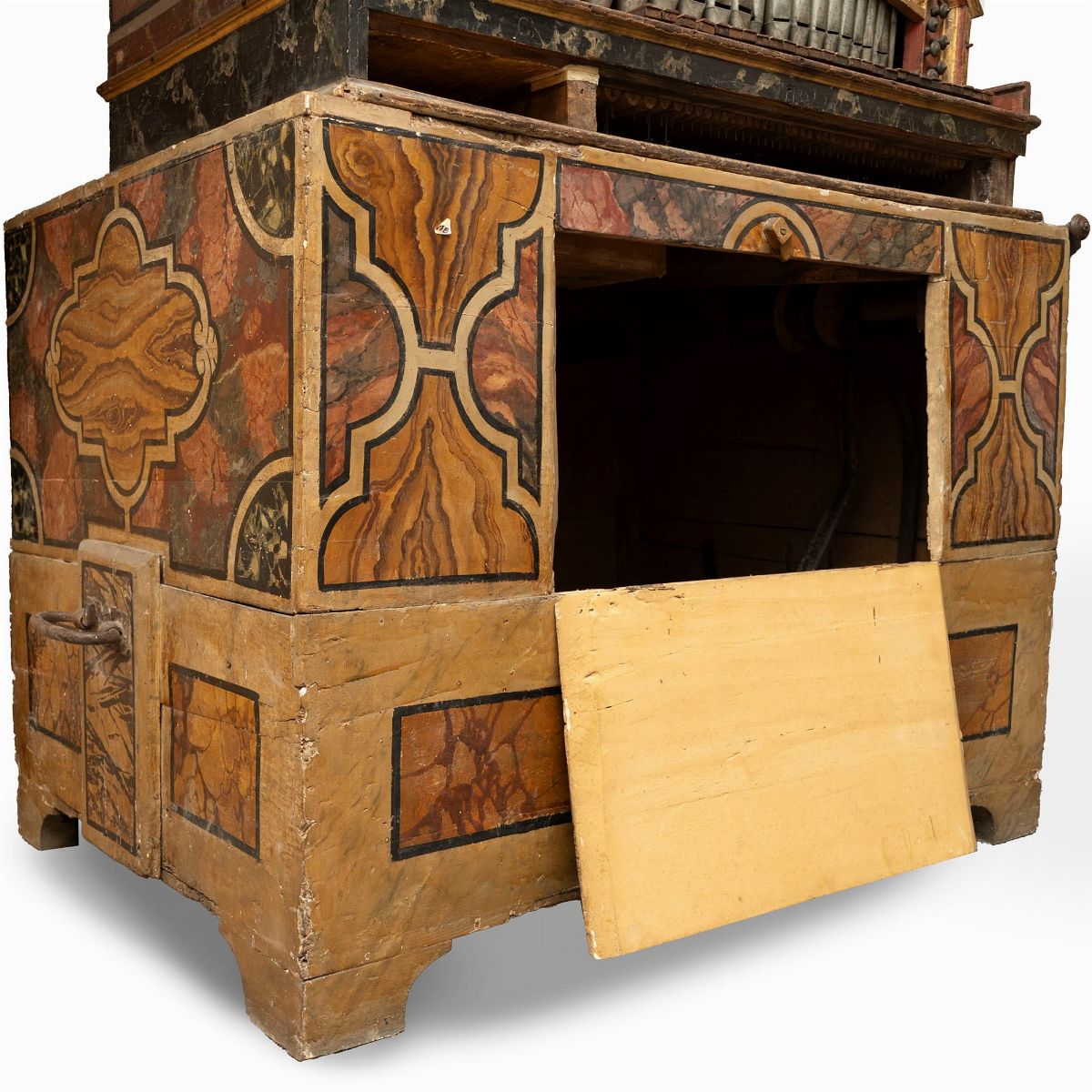 Organo in Legno Dipinto a Finto Marmo con Decorazione a Grottesche, Secolo XVIII