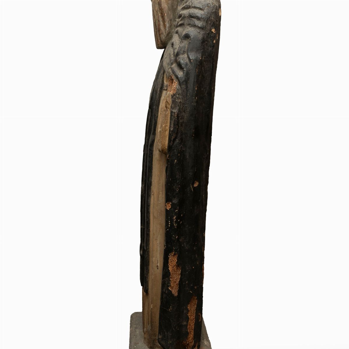 Scultura Raffigurante Santo in Legno Dipinto, Secoli XIV-XV