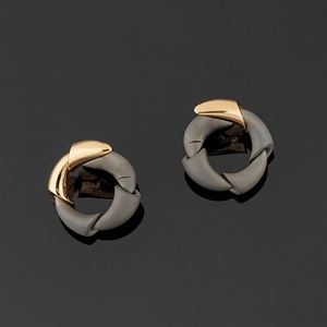 A 18K gold and titanium earring, Vhernier