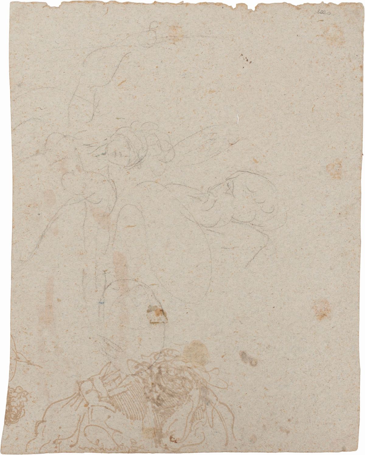 Scuola Neoclassica - Studio per Figure (recto); Schizzi di Figure (verso)