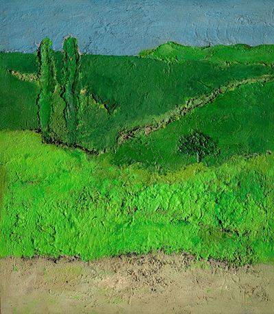 Paesaggio verde, olio su tela, 1979