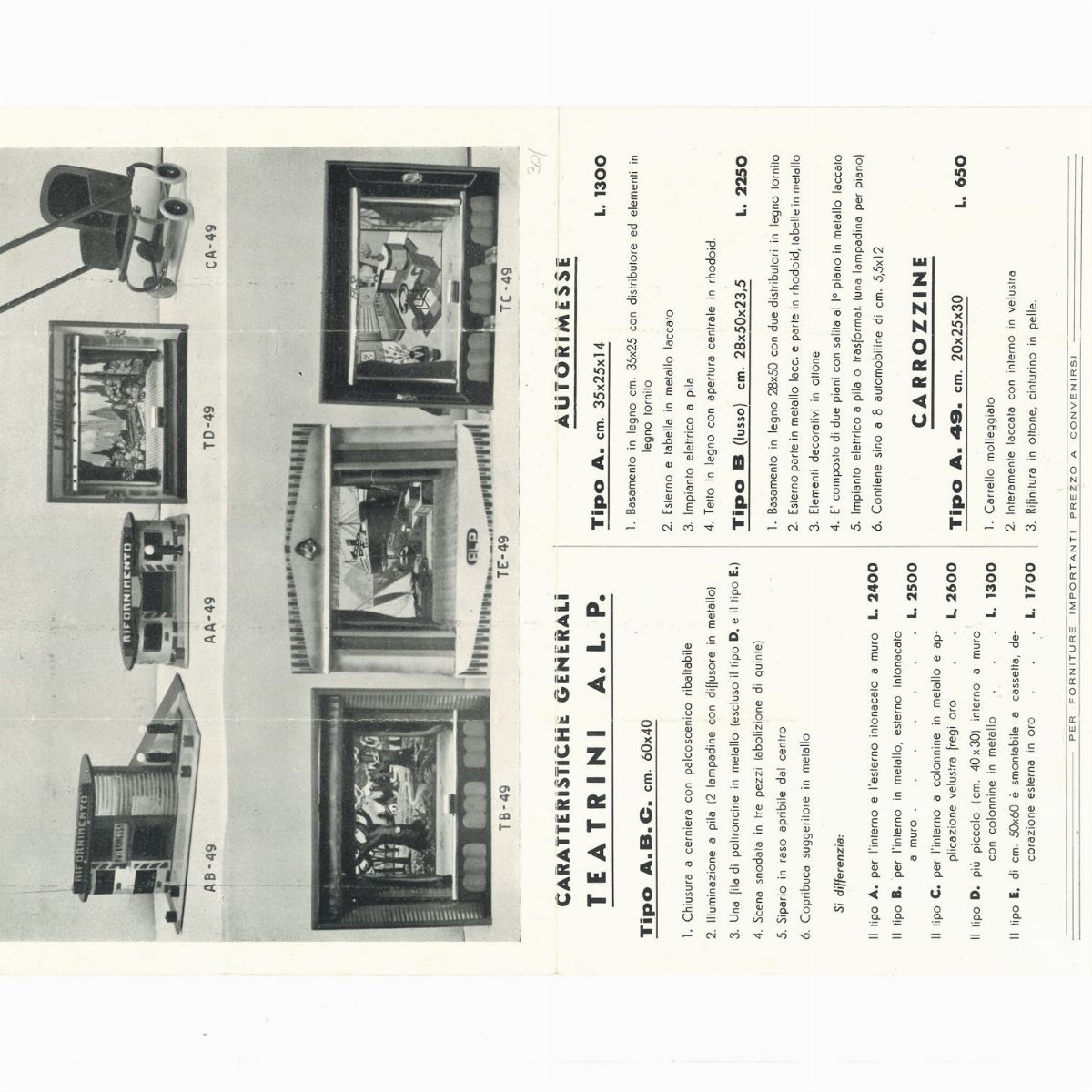Catalogo della A.L.P. - Fabbrica Giocattoli, Edizione Italiana