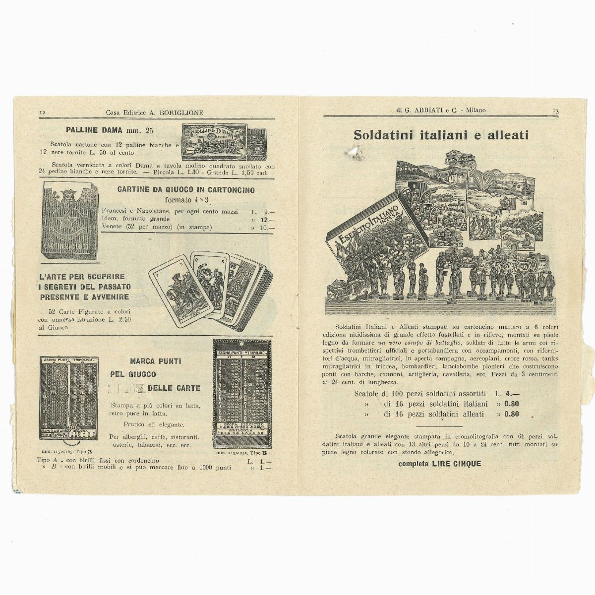 Catalogo Generale dei Giocattoli e Stampati EPINAL (Francia), 1919