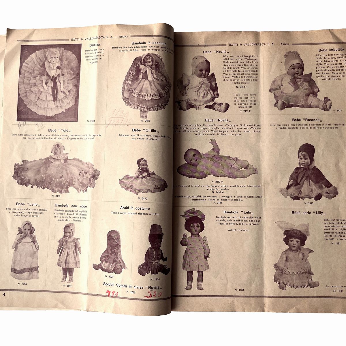 Ratti e Vallanzasca, Catalogo Generale di Giocattoli (1935)