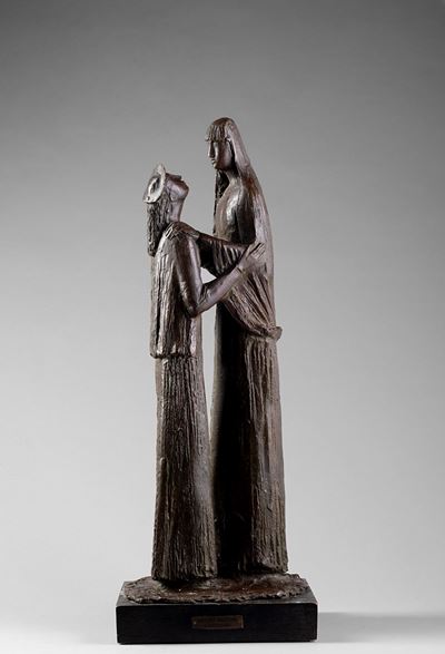 L'educanda e la Madonna, bronzo, cm 65x28x23,5