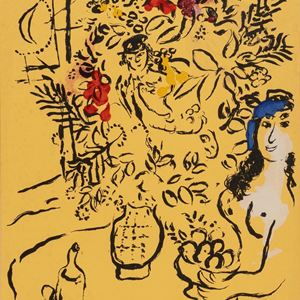 color lithograph on invitation realized for Fondazione Maeght's vernissage