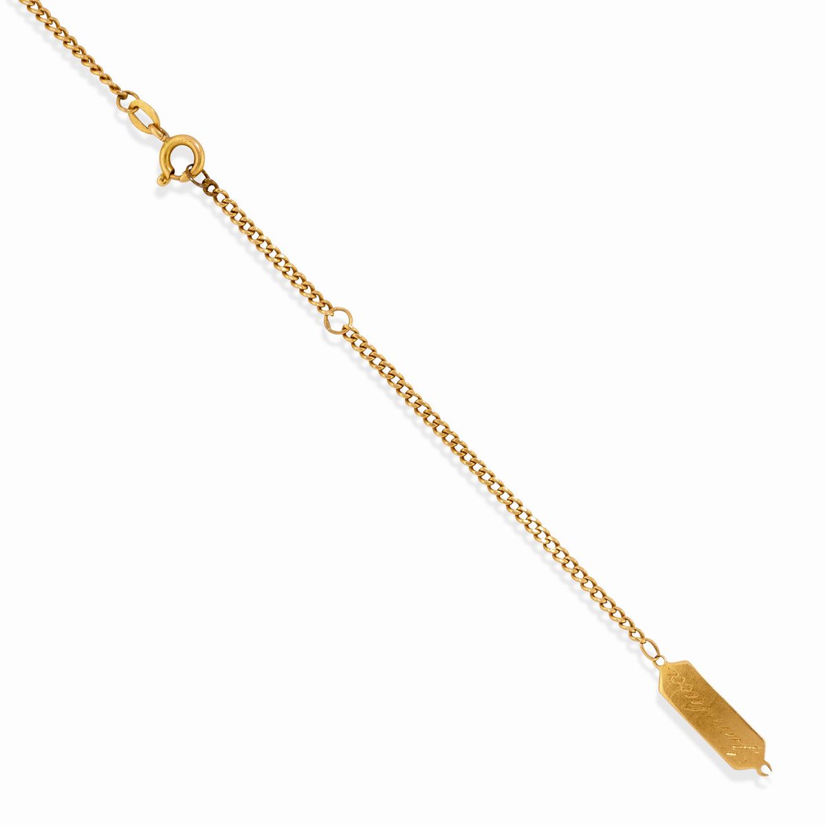 Lotto di gioielli in oro giallo 18k, composto da quattro catene con pendenti e bracciale