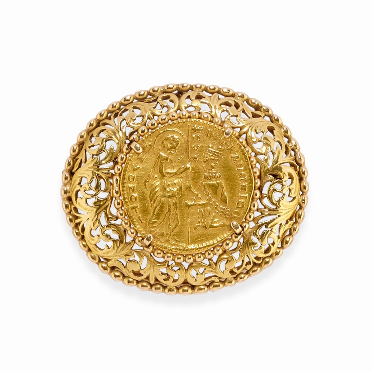 Lotto di monete e medaglie in oro giallo 18k, peso 60 g