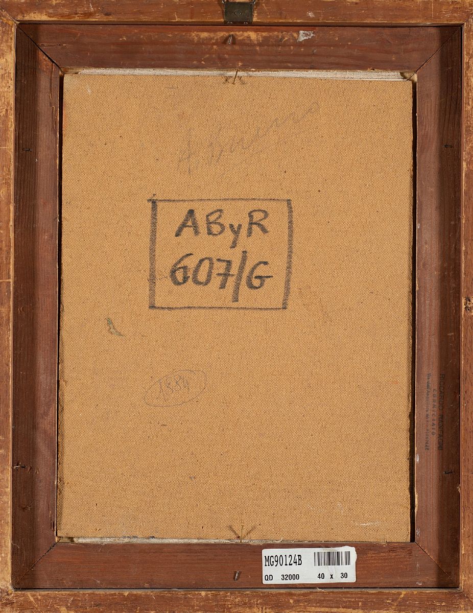 Antonio Bueno - Il Capellone, olio su masonite, 1969