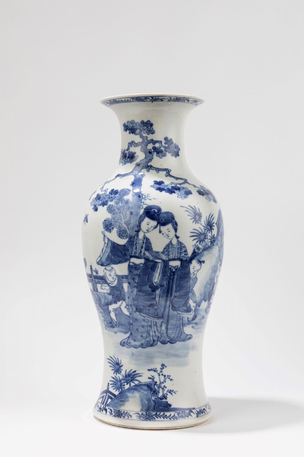 Vaso Cinese in Ceramica Porcellana Loto Blu e Bianco D20xA31cm - Fine Asianliving