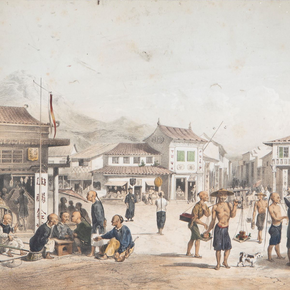 Lotto Composto da Cinque Stampe dalla Serie Reise Des Grafen Emanuel Andrasy in Ostindien Ceylon,...