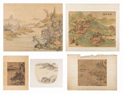 Cina, Dinastia Qing, Cinque dipinti su carta