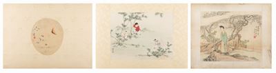 Cina, Dinastia Qing (1644-1911), Due dipinti su seta e uno su carta