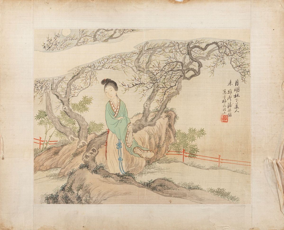 Cina, Dinastia Qing (1644-1911), Due dipinti su seta e uno su carta