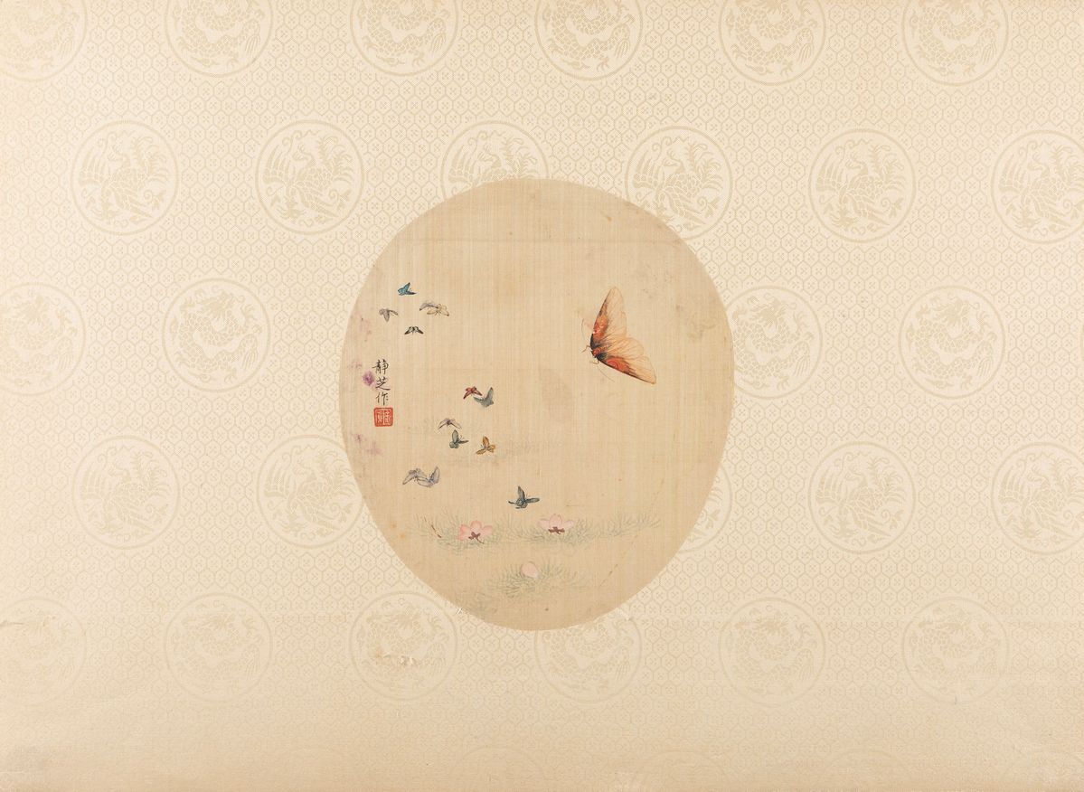 Cina, Dinastia Qing (1644-1911), Due dipinti su seta e uno su carta