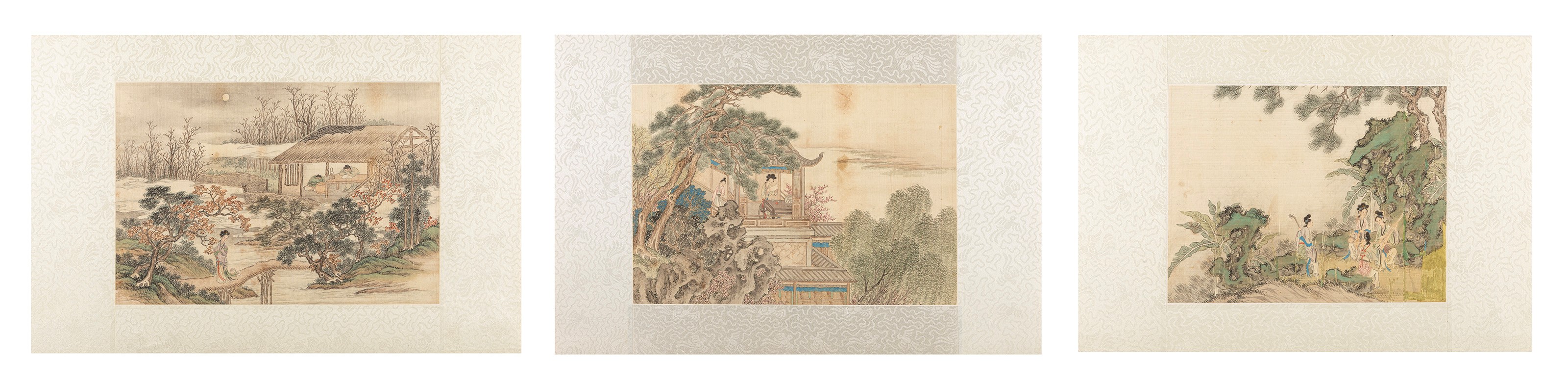 CINQUE DIPINTI SU SETA E UNO SU CARTA