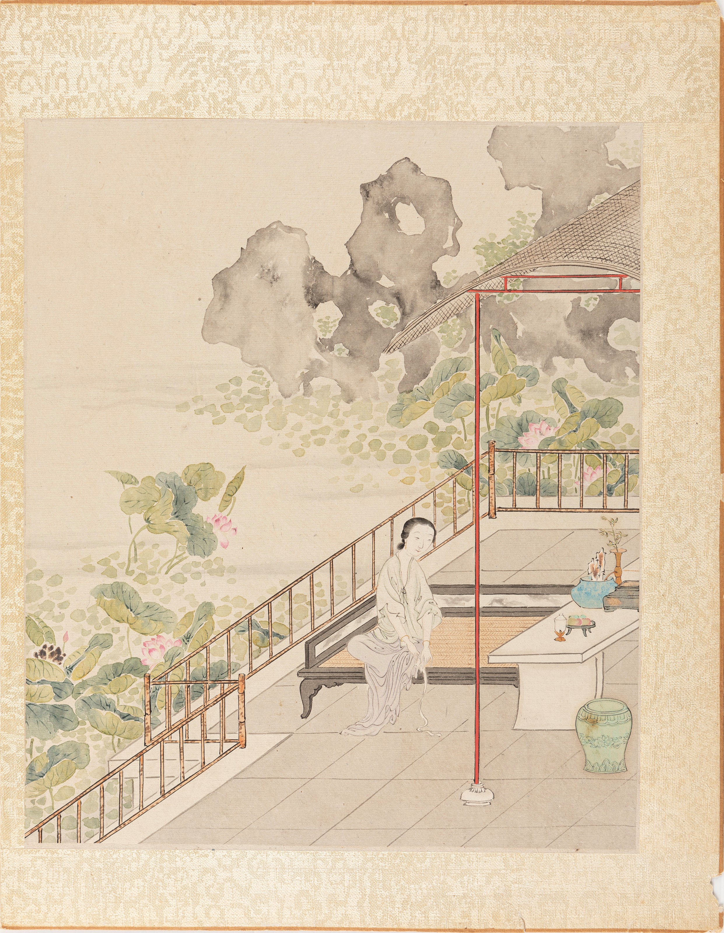 CINQUE DIPINTI SU SETA E UNO SU CARTA