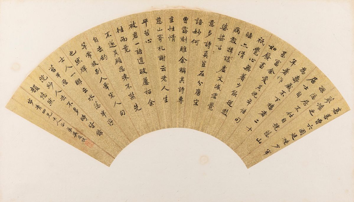 Cina, Dinastia Qing (1644-1911), Sei ventagli dipinti e due dipinti su seta