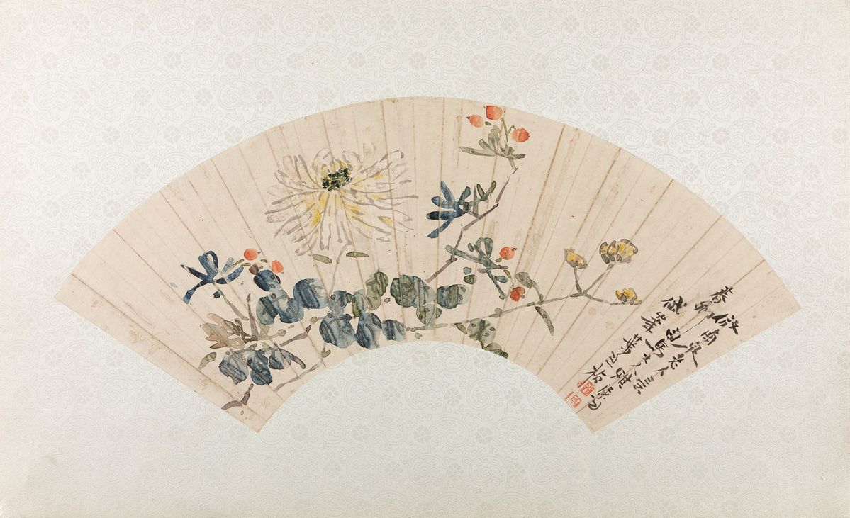 Cina, Dinastia Qing (1644-1911), Quattro ventagli dipinti e due dipinti su seta